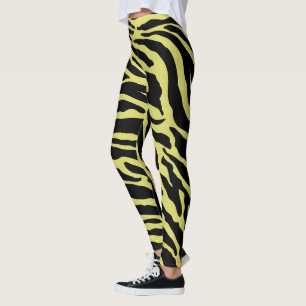 Leggings Bandes de Posters de animaux jaunes et noirs