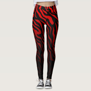 Leggings Bandes de zèbres rouges et noires : Légendes éléga