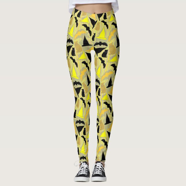 Leggings Bandes d'Halloween en cuisine (Devant)