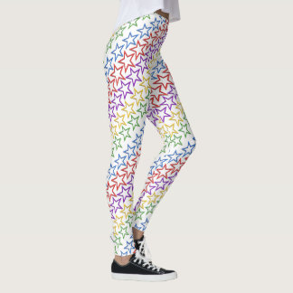 Leggings - Bandes diagonales d'étoiles colorées