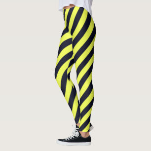 Leggings Bandes diagonales noires et jaunes