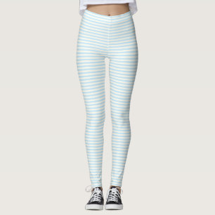 Leggings Bandes d'ivoire bleu clair motif élégant chic