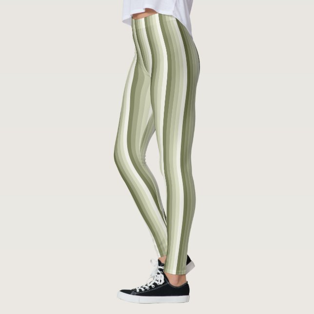 Leggings Bandes d'ombre vert olive (Gauche)