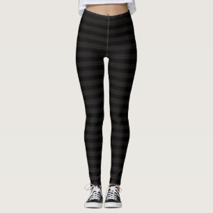 Leggings Bandes horizontales noires et grises Légendes