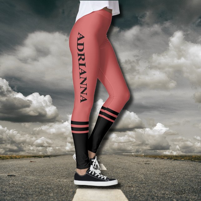 Leggings Bandes horizontales noires | Nom | Orange rouillé (Créateur téléchargé)