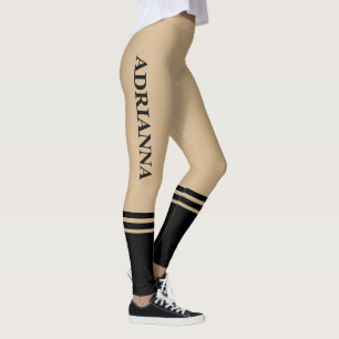 Leggings Bandes horizontales noires Nom Tan