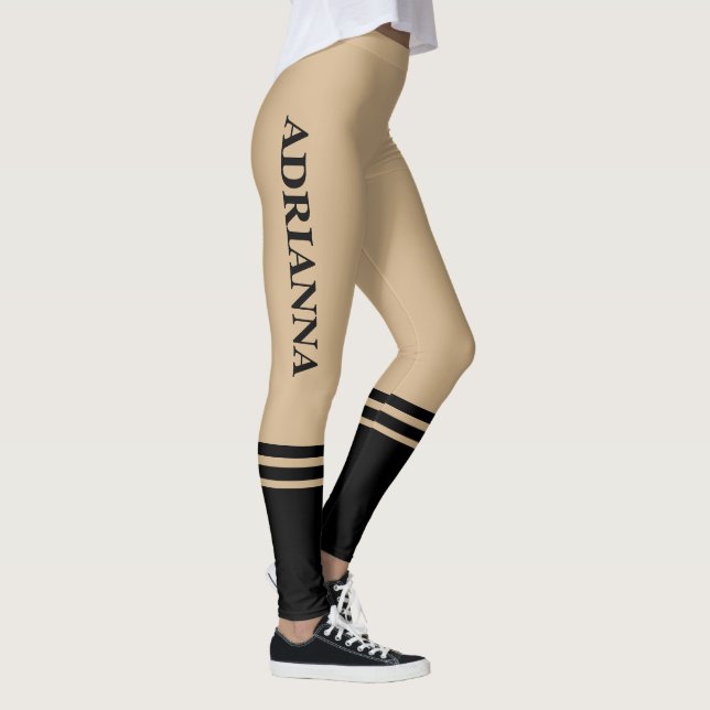 Leggings Bandes horizontales noires | Nom | Tan (Droite)