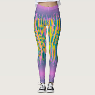 Leggings Bandes lumineuses roses et multicolores