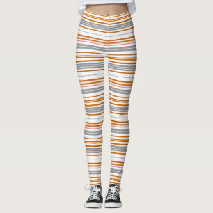 Leggings Bandes marron gris mignonne