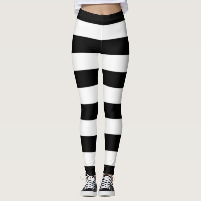 Leggings Bandes noir et blanc (Devant)