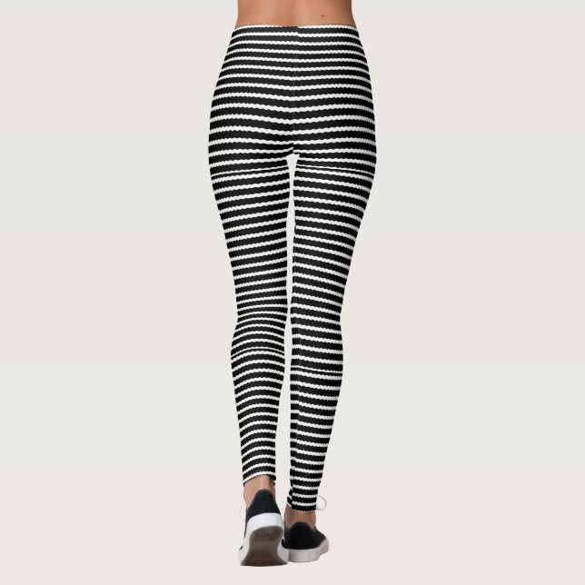 Leggings Bandes noires et blanches (Dos)