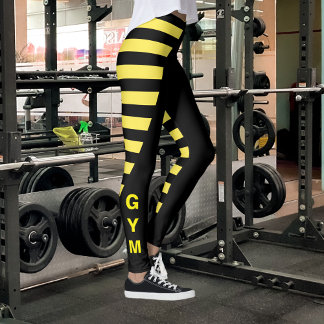 Leggings Bandes noires et jaunes