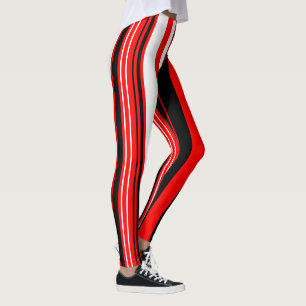 Leggings Bandes noires rouges et blanches