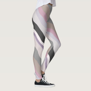 Leggings Bandes ondulées roses et violettes
