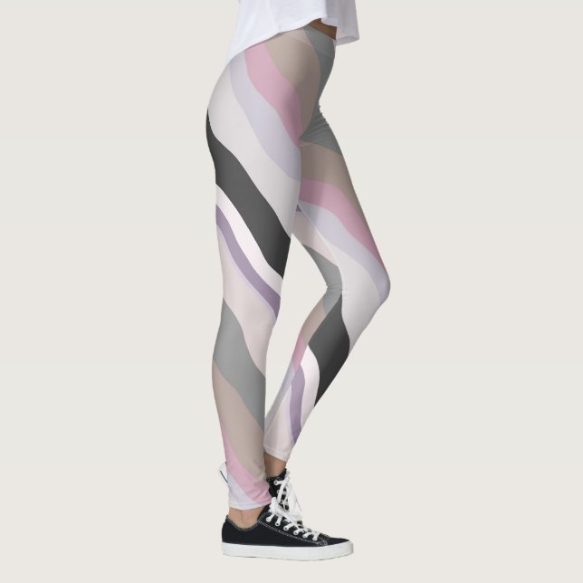 Leggings Bandes ondulées roses et violettes (Droite)