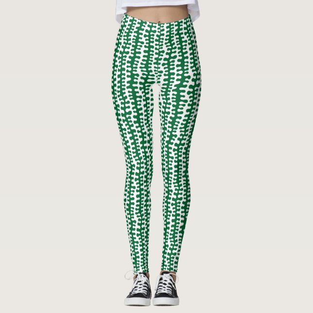 Leggings Bandes organiques - Vert forestier (Devant)