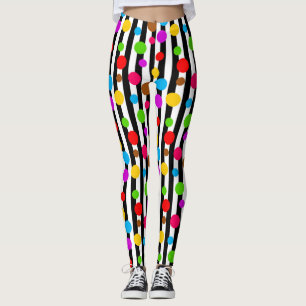 Leggings Bandes Pois colorées