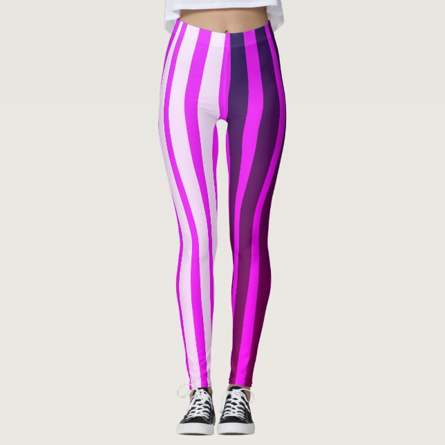 Leggings Bandes roses blanches et noires (Devant)