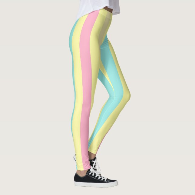 Leggings Bandes roses, bleues et jaunes sur (Droite)