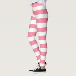 Leggings Bandes roses et blanches douces