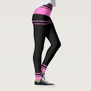 Leggings Bandes roses et noires