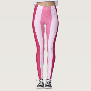 Leggings Bandes rouge, blanche et rose