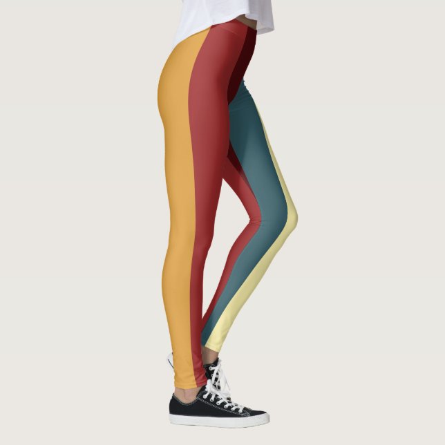 Leggings Bandes rouges, turquoises et jaunes (Droite)