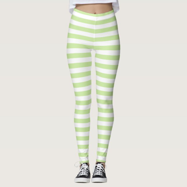 Leggings bandes sport vert design original sport floral (Devant)