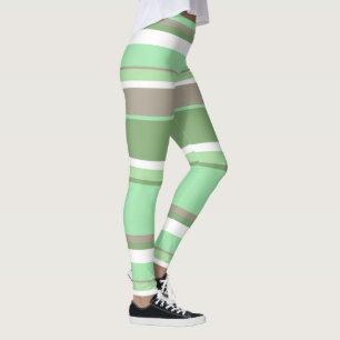 Leggings Bandes vert pâle