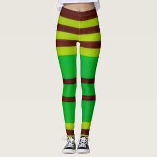 Leggings Bandes vertes et brunes