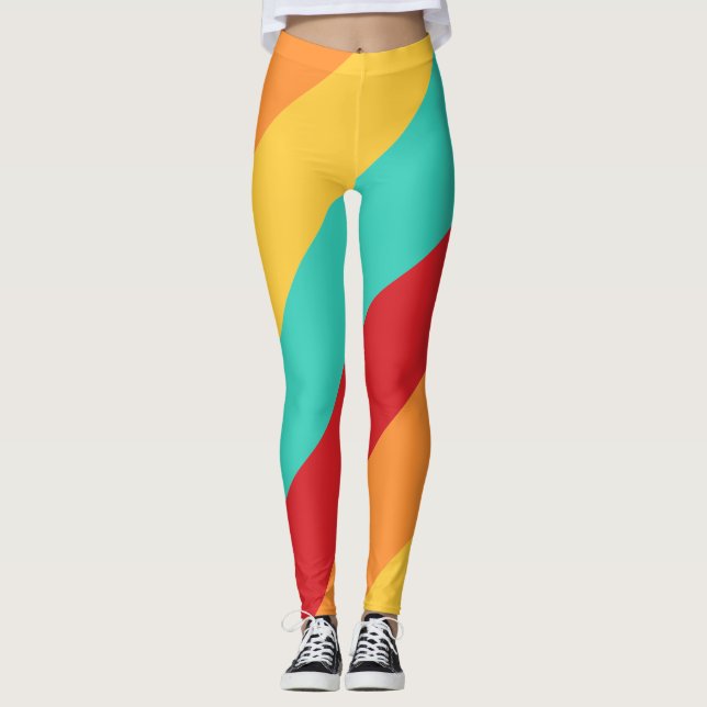 Leggings Bandes verticales multicolores (Devant)
