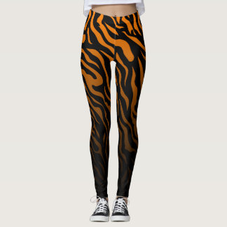 Leggings Bandes Zèbres Oranges et Noires : Légendes élégant