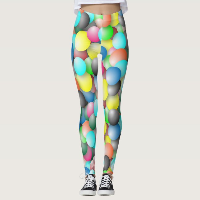 Leggings Bannière colorée à ballons multicolores (Devant)