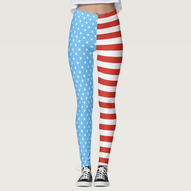 Leggings Bannière étoilée (bleu-clair/rouge) (Devant)