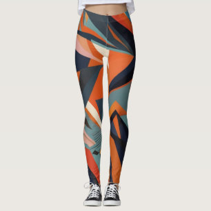 Leggings Barres de couleurs marron abstrait et chacolate