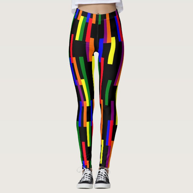 Leggings Barres géométriques graphiques Couleurs Motifs de  (Devant)