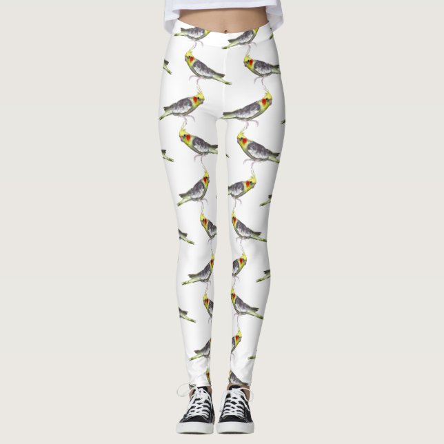 Leggings Bas de jambes frénésie de calopsitte (choisir la c (Devant)