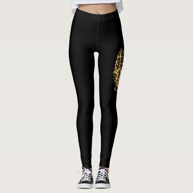 Leggings Baseball Maman Leopard Softball Mama Fête des Mère (Devant)