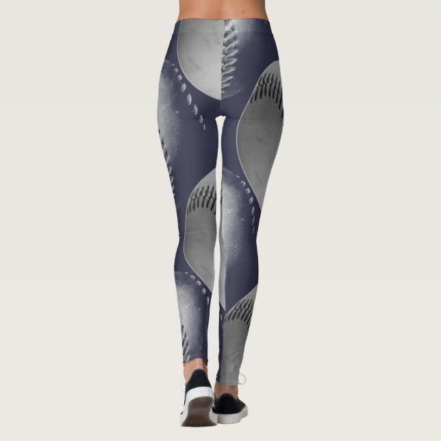 Leggings Baseball noir et blanc (Dos)