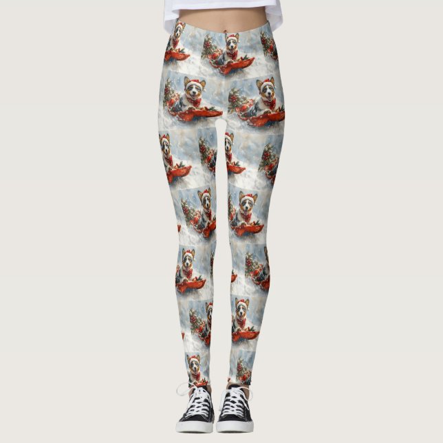 Leggings Bateau australien en sledge laissez-le neiger Noël (Devant)