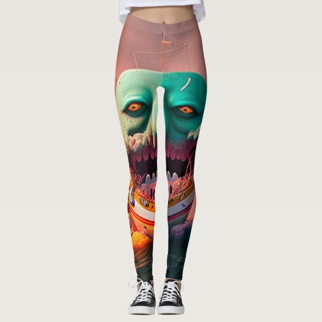 Leggings Bateau effrayant (Devant)