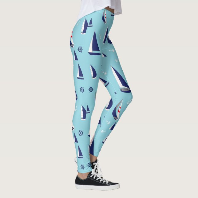 Leggings Bateaux nautiques Motif Ocean Voile Aventure (Droite)