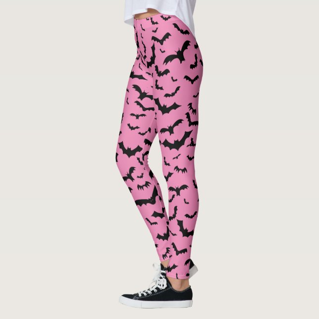 Leggings Bateaux noirs volants rose (Gauche)