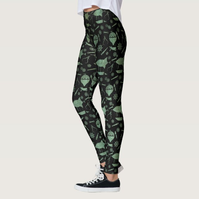Leggings Bateaux Steampunk Verdigris Bronze (Gauche)