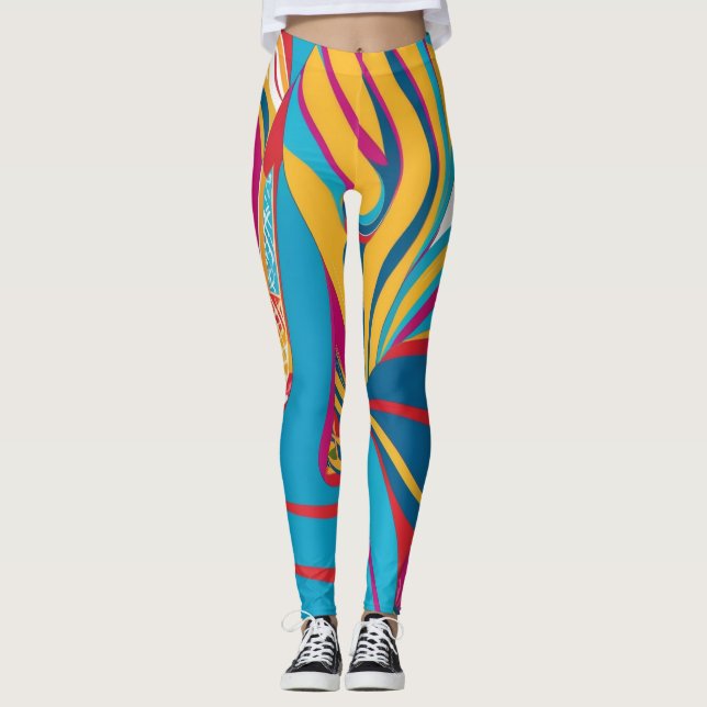 Leggings Batik coloré Parang Pop Motif (Devant)