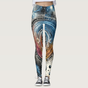 Leggings Batik futuriste Art cosmique - Design spatial