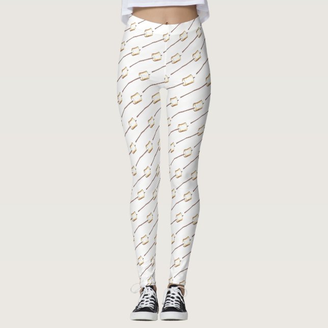 Leggings Bâton de camp de tir de marshmallow grillé Camp S' (Devant)