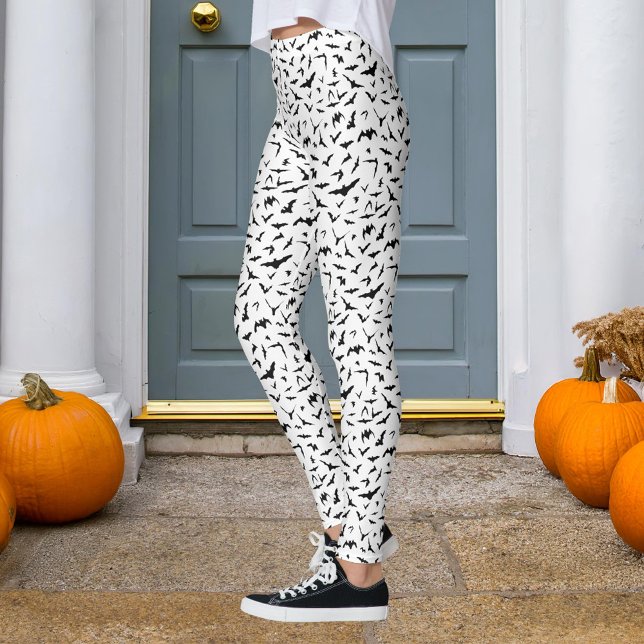 Leggings Bats noirs et blancs d'Halloween (Créateur téléchargé)