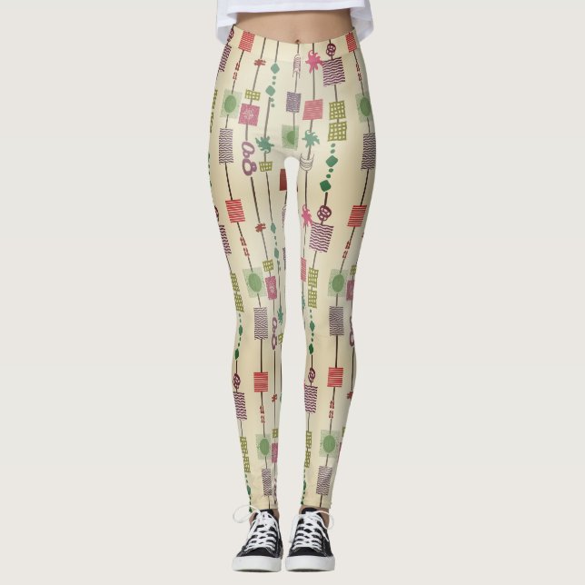 Leggings bauhaus abstrait géométrique (Devant)