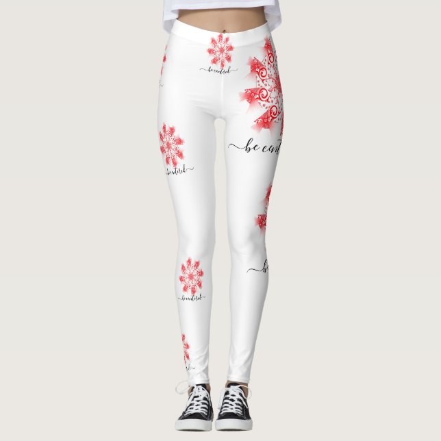 Leggings Be centered red mandala fractal (Devant)